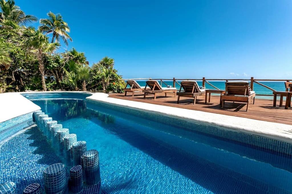 Luxury 5-Br Beachfront Home In Tulum Casa Sofia Gato Luaran gambar