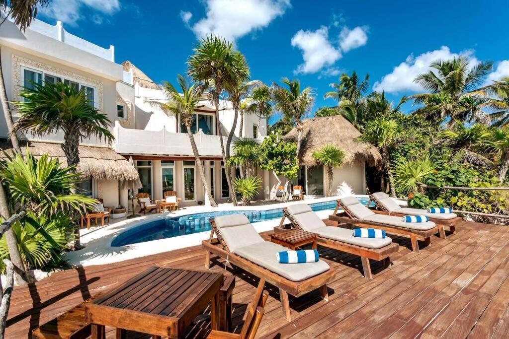 Luxury 5-Br Beachfront Home In Tulum Casa Sofia Gato Luaran gambar